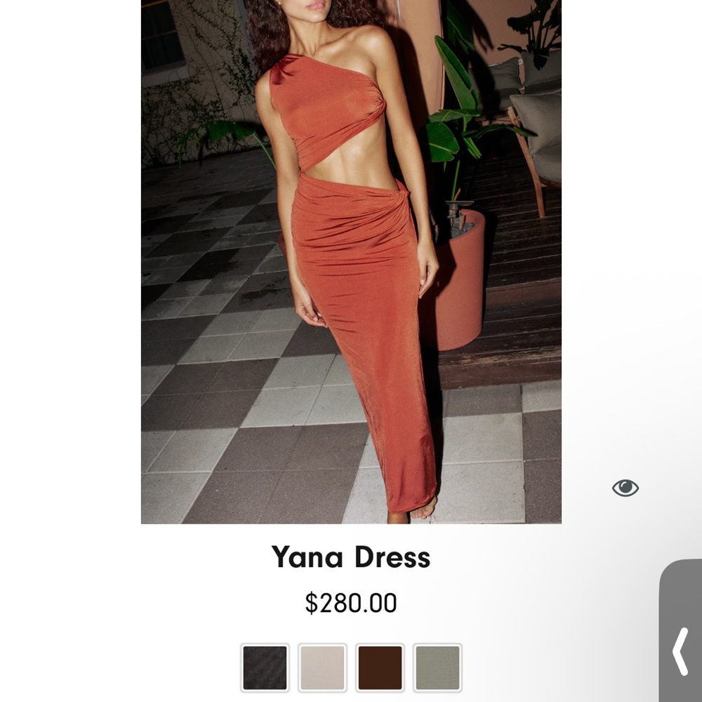 Jade One-Shoulder Cutout Dress - Rust